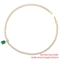 Casual Elegant Shiny Geometric Copper 18k Gold Plated Zircon Rings Earrings Necklace In Bulk sku image 17