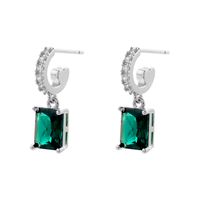 Décontractée Élégant Brillant Géométrique Le Cuivre Plaqué Or 18k Zircon Anneaux Des Boucles D'oreilles Collier En Masse sku image 8