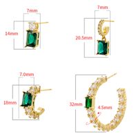 Lässig Elegant Glänzend Geometrisch Kupfer 18 Karat Vergoldet Zirkon Ringe Ohrringe Halskette In Masse main image 2