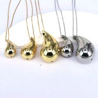 Vintage Style Simple Style Water Droplets Copper Plating Gold Plated Pendant Necklace main image 7