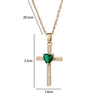 Simple Style Cross Heart Shape Copper Women's Pendant Necklace main image 2