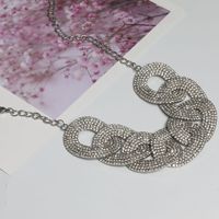 Ig Style Luxurious Commute Twist Alloy Plating Inlay Rhinestones Silver Plated Women's Necklace main image 3