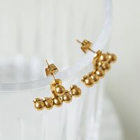 1 Pair Elegant French Style Streetwear Ball Plating 304 Stainless Steel 18K Gold Plated Ear Studs main image 5