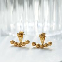 1 Pair Elegant French Style Streetwear Ball Plating 304 Stainless Steel 18K Gold Plated Ear Studs main image 7