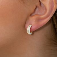 1 Pair Simple Style C Shape Enamel Inlay Copper Zircon Ear Studs main image 3