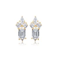 1 Pair Ig Style Simple Style Rectangle Inlay Copper Zircon Ear Studs sku image 1