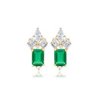 1 Pair Ig Style Simple Style Rectangle Inlay Copper Zircon Ear Studs sku image 2