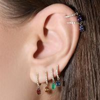 1 Pair Ig Style Modern Style Geometric Inlay Copper Zircon Drop Earrings main image 2