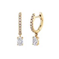 1 Pair Ig Style Modern Style Geometric Inlay Copper Zircon Drop Earrings sku image 1