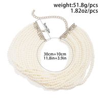 Retro Exaggerated French Style Round Solid Color Imitation Pearl Women's Necklace main image 2
