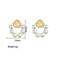 1 Pair Elegant Sweet Flower Plating Inlay Alloy Artificial Pearls Gold Plated Ear Studs main image 2