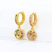 1 Pair Simple Style Classic Style Geometric Plating Inlay Copper Zircon 18k Gold Plated Drop Earrings main image 4