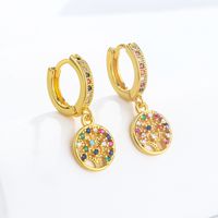 1 Pair Simple Style Classic Style Geometric Plating Inlay Copper Zircon 18k Gold Plated Drop Earrings main image 3