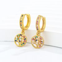1 Pair Simple Style Classic Style Geometric Plating Inlay Copper Zircon 18k Gold Plated Drop Earrings main image 5