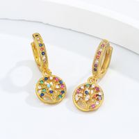 1 Pair Simple Style Classic Style Geometric Plating Inlay Copper Zircon 18k Gold Plated Drop Earrings main image 1