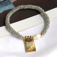 Vintage Style Luxurious Cross Star Heart Shape Copper 18k Gold Plated Zircon Bracelets In Bulk sku image 5
