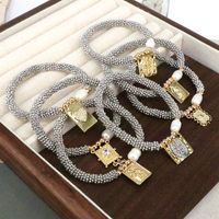 Vintage Style Luxurious Cross Star Heart Shape Copper 18k Gold Plated Zircon Bracelets In Bulk main image 1
