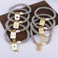Vintage Style Luxurious Cross Star Heart Shape Copper 18k Gold Plated Zircon Bracelets In Bulk main image 6
