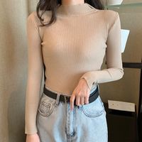 Women's Long Sleeve Sweaters & Cardigans Casual Basic Simple Style Solid Color sku image 9