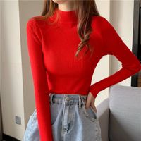 Women's Long Sleeve Sweaters & Cardigans Casual Basic Simple Style Solid Color main image 9