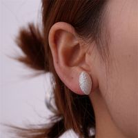 1 Pair Simple Style Moon Oval Plating Three-dimensional Copper Gold Plated Ear Studs main image 8