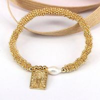 Elegant Vintage Style Luxurious Cross Star Heart Shape Copper 18k Gold Plated Zircon Bracelets In Bulk sku image 5