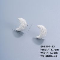 1 Pair Simple Style Moon Oval Plating Three-dimensional Copper Gold Plated Ear Studs sku image 7