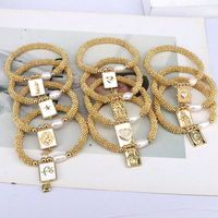 Elegant Vintage Style Luxurious Cross Star Heart Shape Copper 18k Gold Plated Zircon Bracelets In Bulk main image 1