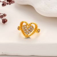 1 Piece Cute Cool Style Geometric Heart Shape Butterfly Plating Inlay Copper Zircon 18k Gold Plated Ear Studs sku image 9