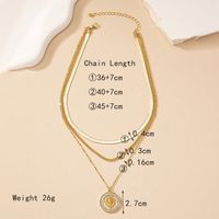 Retro Round Alloy Plating 14k Gold Plated Women's Three Layer Necklace main image 10