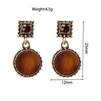 1 Pair Vintage Style Color Block Plating Inlay Alloy Resin Gold Plated Drop Earrings main image 2