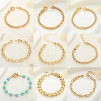 Casual Classic Style Solid Color Copper 14k Gold Plated Bracelets In Bulk main image 1