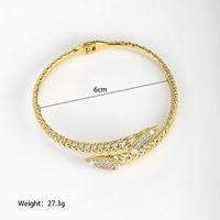 Exaggerated Xuping Snake Alloy Plating Inlay Artificial Gemstones 14k Gold Plated Women's Bangle main image 2