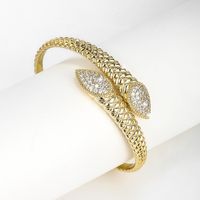 Exaggerated Xuping Snake Alloy Plating Inlay Artificial Gemstones 14k Gold Plated Women's Bangle main image 1