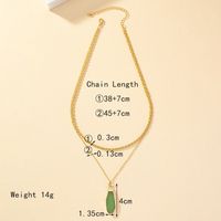 Simple Style Solid Color Alloy Plating Inlay Glass 14k Gold Plated Women's Pendant Necklace main image 6