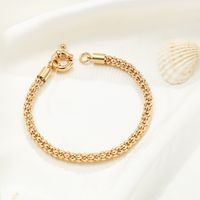 Casual Classic Style Solid Color Copper 14k Gold Plated Bracelets In Bulk sku image 3