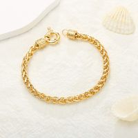 Casual Classic Style Solid Color Copper 14k Gold Plated Bracelets In Bulk sku image 7