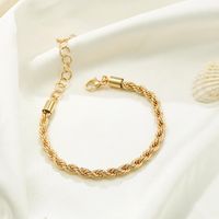 Casual Classic Style Solid Color Copper 14k Gold Plated Bracelets In Bulk sku image 1
