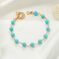 Casual Classic Style Solid Color Copper 14k Gold Plated Bracelets In Bulk sku image 5