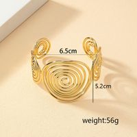 Fashion Round Lines Alloy Plating Women's Bangle main image 3