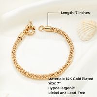 Casual Classic Style Solid Color Copper 14k Gold Plated Bracelets In Bulk main image 2