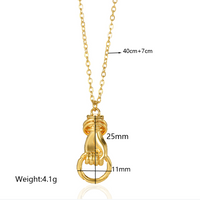 Hip-hop Exaggerated Hand Stainless Steel Plating 18k Gold Plated Pendant Necklace main image 7