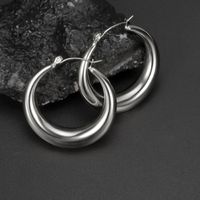 1 Pair Simple Style Commute Semicircle Round 304 Stainless Steel Earrings main image 4