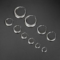 1 Pair Simple Style Commute Semicircle Round 304 Stainless Steel Earrings main image 1