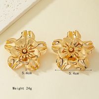 1 Pair Classical Flower Plating Alloy 14k Gold Plated Ear Studs main image 6