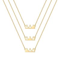 Hip-hop Cool Style Cross Heart Shape Lock Copper 14k Gold Plated Three Layer Necklace In Bulk sku image 11
