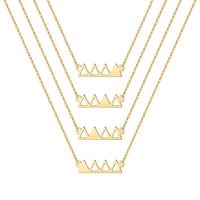 Hip-hop Cool Style Cross Heart Shape Lock Copper 14k Gold Plated Three Layer Necklace In Bulk sku image 12