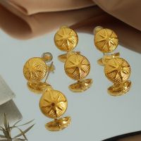 1 Pair Elegant Vintage Style Solid Color Plating Titanium Steel 18k Gold Plated Ear Studs main image 1