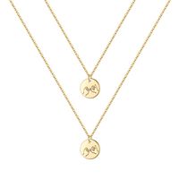 Hip-hop Cool Style Cross Heart Shape Lock Copper 14k Gold Plated Three Layer Necklace In Bulk sku image 1