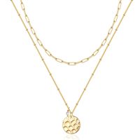Hip-hop Cool Style Cross Heart Shape Lock Copper 14k Gold Plated Three Layer Necklace In Bulk sku image 3